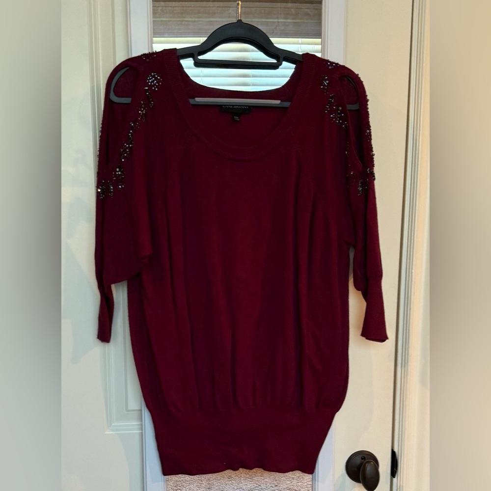 🌹 Lane Bryant Embellished Cold-Shoulder Sweater – Size 14/16 🌹